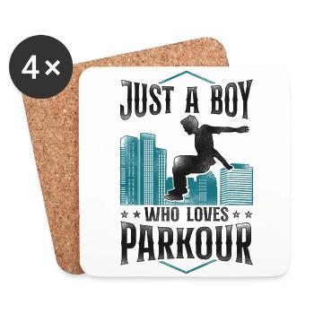 Parkour Free Running Traceur Garçon - Dessous de verre (lot de 4) - blanc - Devant