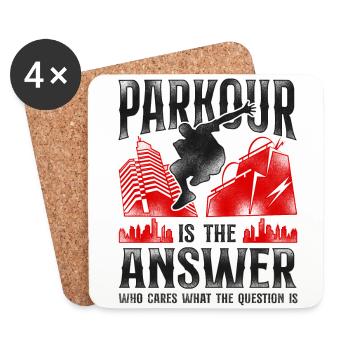 Parkour Free Running Traceur - Coasters (set of 4) - white - Front