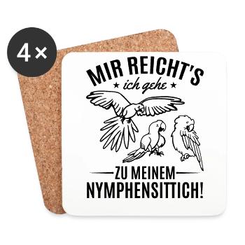 Mir Reicht's Ich Gehe Zu Meinem Nymphensittich - Untersetzer (4er-Set) - Weiß - Vorne