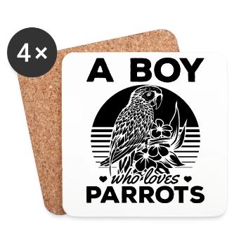Nymphensittich Papagei Bird Lover Boys Ich Ein - Untersetzer (4er-Set) - Weiß - Vorne