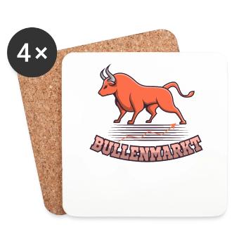 Bullenmarkt Aktienmarkt Trader Börse - Untersetzer (4er-Set) - Weiß - Vorne
