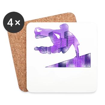 Parkour Free Running Traceur - Coasters (set of 4) - white - Front