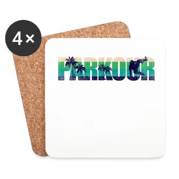Parkour Free Running Traceur Retro - Dessous de verre (lot de 4) - blanc - Devant