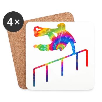 Parkour Free Running Traceur Cravate - Dessous de verre (lot de 4) - blanc - Devant
