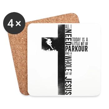 Parkour Free Running Traceur Jesus - Untersetzer (4er-Set) - Weiß - Vorne