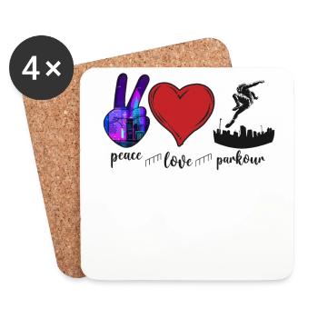 Parkour Free Running Traceur Fille - Dessous de verre (lot de 4) - blanc - Devant