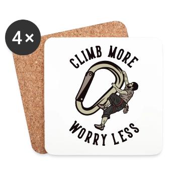 Climb More Worry Less Sportklettern Speedklettern - Untersetzer (4er-Set) - Weiß - Vorne