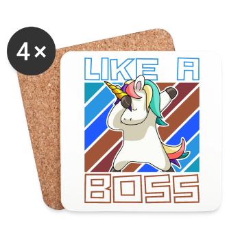Like a Boss - Funny Dabbing Unicorn Saying - Coasters (set of 4) - white - Front