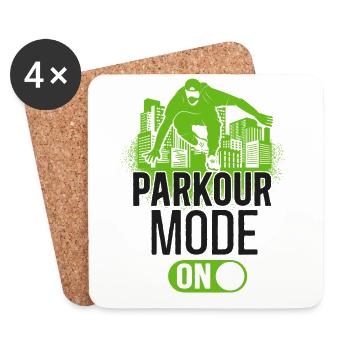 Parkour Free Running Traceur - Untersetzer (4er-Set) - Weiß - Vorne