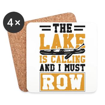 Canoe Canoeing Vintage The Lake Is - Coasters (set of 4) - white - Front