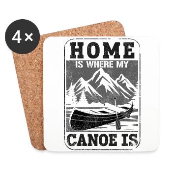 Canoe Canoeing Vintage Home Is - Coasters (set of 4) - white - Front