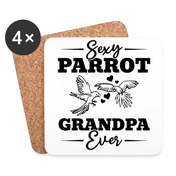 Sexy Papagei Opa Ever Lustiger Nymphensittich - Untersetzer (4er-Set) - Weiß - Vorne