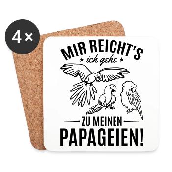 Papagei Vogel I Mir Reicht's Ich Gehe Zu Meinen - Untersetzer (4er-Set) - Weiß - Vorne