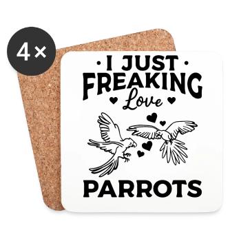 Parrot Bird Lover I just love parrots - Coasters (set of 4) - white - Front