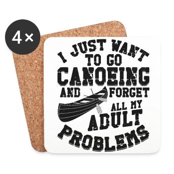 Canoe Canoeing Vintage I Just Want - Untersetzer (4er-Set) - Weiß - Vorne