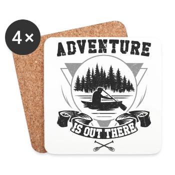 Canoe Canoeing Vintage Adventure - Coasters (set of 4) - white - Front