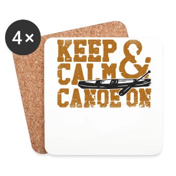 Canoe Canoeing Vintage Keep Calm - Untersetzer (4er-Set) - Weiß - Vorne