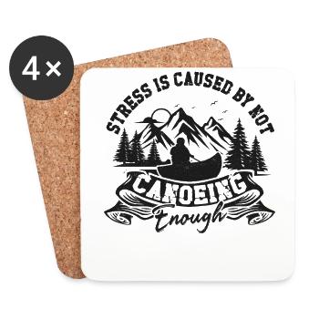 Canoe Canoeing Vintage Stress Is - Coasters (set of 4) - white - Front