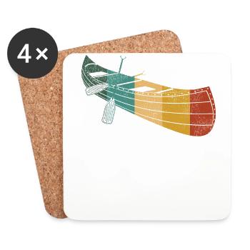 Canoe Canoeing Retro Vintage - Coasters (set of 4) - white - Front