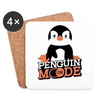Penguin Mode On Pingouin empereur Oiseau de mer - Dessous de verre (lot de 4) - blanc - Devant