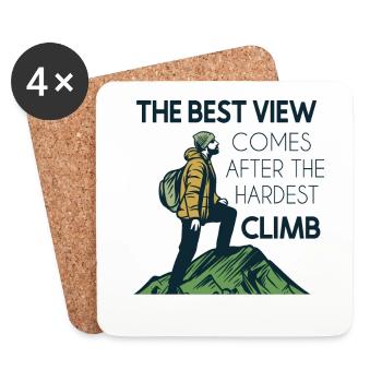Best View Comes After Hardest Climb Escalade de - Dessous de verre (lot de 4) - blanc - Devant