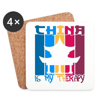 China is my therapy - Coasters (set of 4) - white - Front