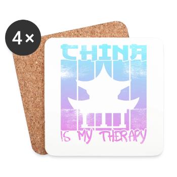 China is my therapy - Coasters (set of 4) - white - Front