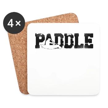 Canoe Canoeing Vintage Paddle - Coasters (set of 4) - white - Front