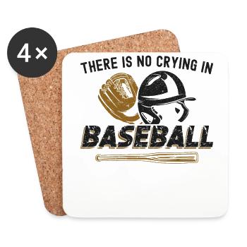 Baseball Fan Vintage There Is No - Untersetzer (4er-Set) - Weiß - Vorne