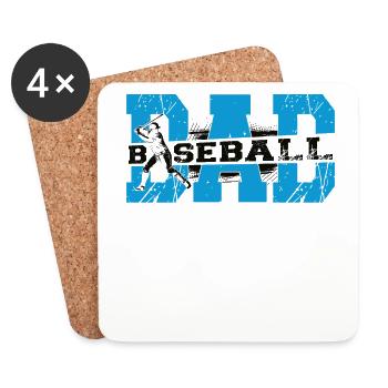 Baseball Fan Dad Father Vintage - Untersetzer (4er-Set) - Weiß - Vorne