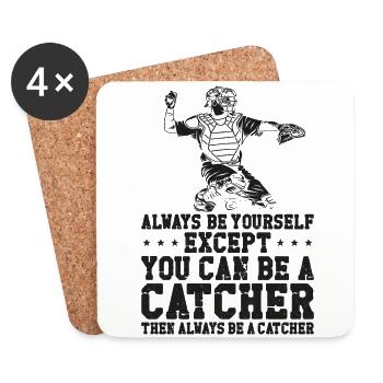 Baseball Fan Catcher Vintage - Untersetzer (4er-Set) - Weiß - Vorne