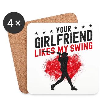 Baseball Fan Batter Vintage Your - Untersetzer (4er-Set) - Weiß - Vorne