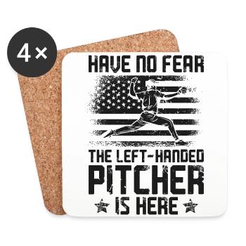 Baseball Fan Pitcher Vintage - Untersetzer (4er-Set) - Weiß - Vorne