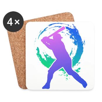 Baseball Fan Retro Vintage 80s 90s - Untersetzer (4er-Set) - Weiß - Vorne