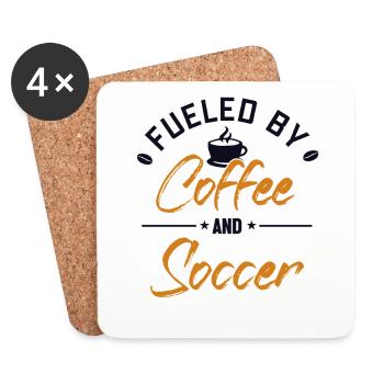 Fueled by Coffee and Soccer Fußballprofi - Untersetzer (4er-Set) - Weiß - Vorne