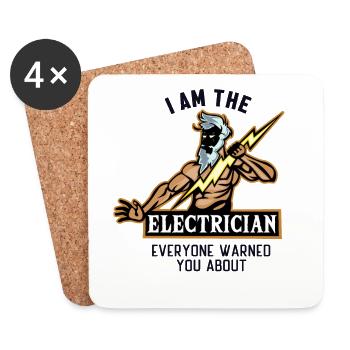I am the Electrician Elektroinstallateur - Untersetzer (4er-Set) - Weiß - Vorne