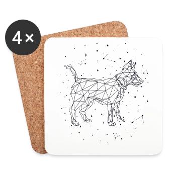 Sternbild Dog Constellation Rüde Vierbeiner - Untersetzer (4er-Set) - Weiß - Vorne