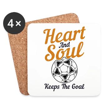 Heart And Soul Keeps The Goal Fußballgott - Untersetzer (4er-Set) - Weiß - Vorne