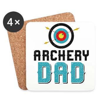 Archery Bow Archer Dad Father - Untersetzer (4er-Set) - Weiß - Vorne