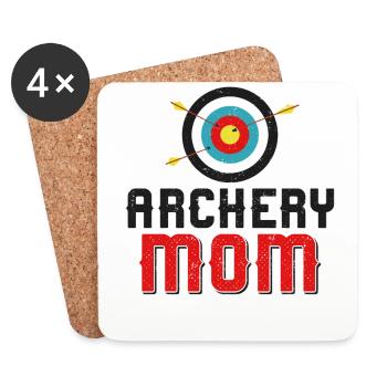 Archery Bow Archer Mom Mother - Coasters (set of 4) - white - Front