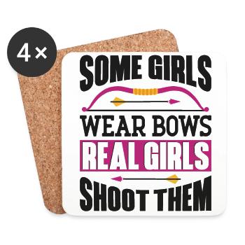Archery Bow Archer Girl Some Girls - Coasters (set of 4) - white - Front