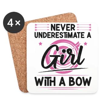 Archery Bow Archer Girl Never - Untersetzer (4er-Set) - Weiß - Vorne