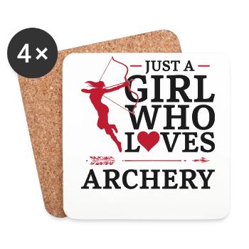 Archery Bow Archer Girl Vintage - Untersetzer (4er-Set) - Weiß - Vorne