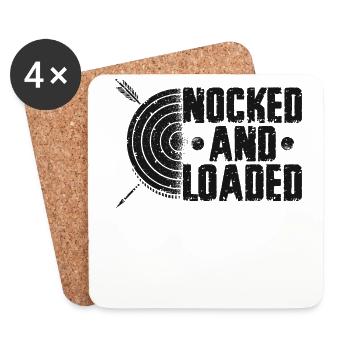 Archery Bow Archer Vintage Nocked - Coasters (set of 4) - white - Front
