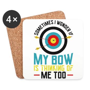 Archery Bow Archer Vintage Target - Untersetzer (4er-Set) - Weiß - Vorne