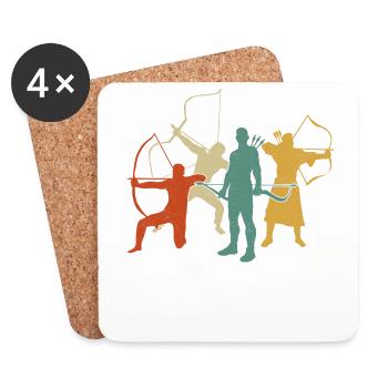 Archery Bow Archer Retro Vintage - Untersetzer (4er-Set) - Weiß - Vorne