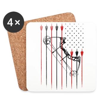 Archery Archer Usa American Flag - Untersetzer (4er-Set) - Weiß - Vorne