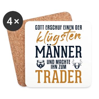 Trader Klügster Mann Aktienmarkt Trader Börse - Untersetzer (4er-Set) - Weiß - Vorne