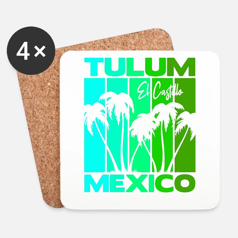 Tulum El Castillo Mexico - Untersetzer (4er-Set) - Weiß