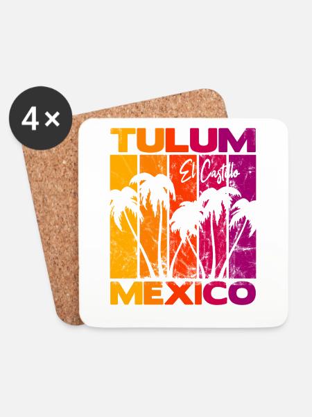 Tulum El Castillo Mexico - Untersetzer (4er-Set) - Weiß